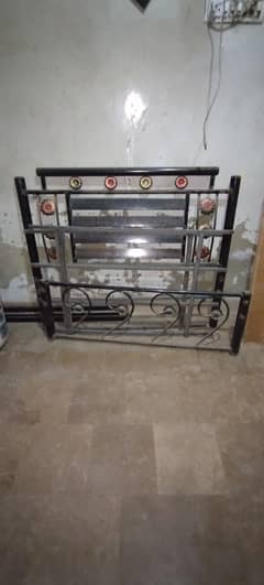 Iron single bed 4x6 with mattress 6 inch