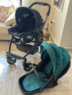 Graco Evo Harbour Blue Stoller,Travel Sysem.