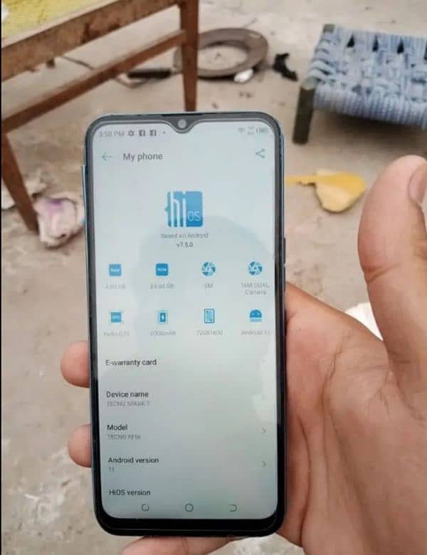 Tecno spark 7. . 4-64gb 6000mh battery 4g pta proved only phone 1