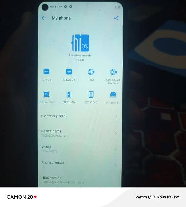 tecno camon. 16se 6/128 sat box 3