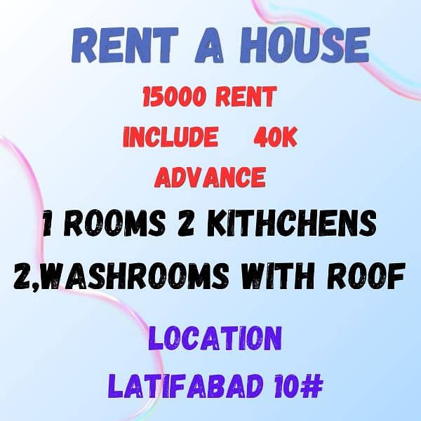 one room for rent latifabad 10 no 0