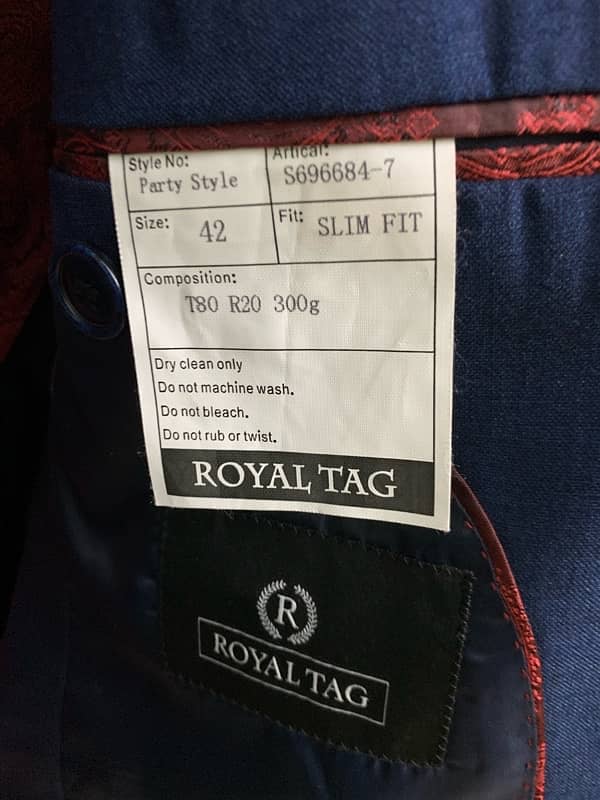 royal tag 2 piece suit royal blue 2