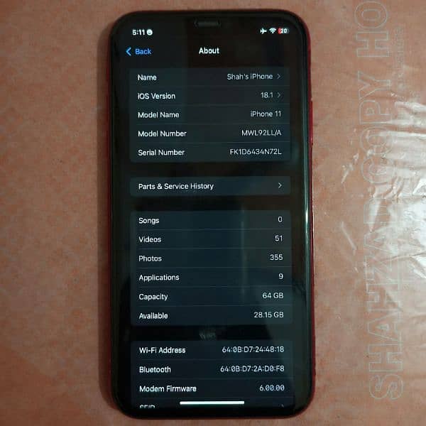 iphone 11 non pta water peak 64 gb true tone and face id all ok 3