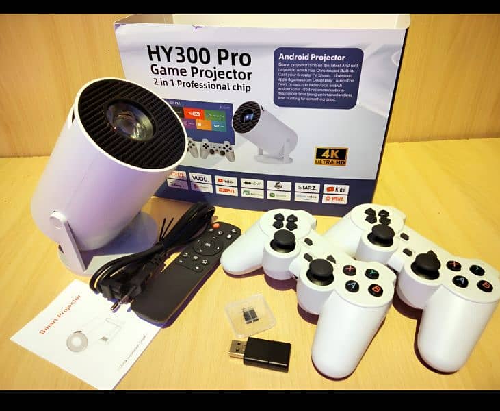 4k Gaming Projector 20000 + Game with Two Console Order on 03024531021 0