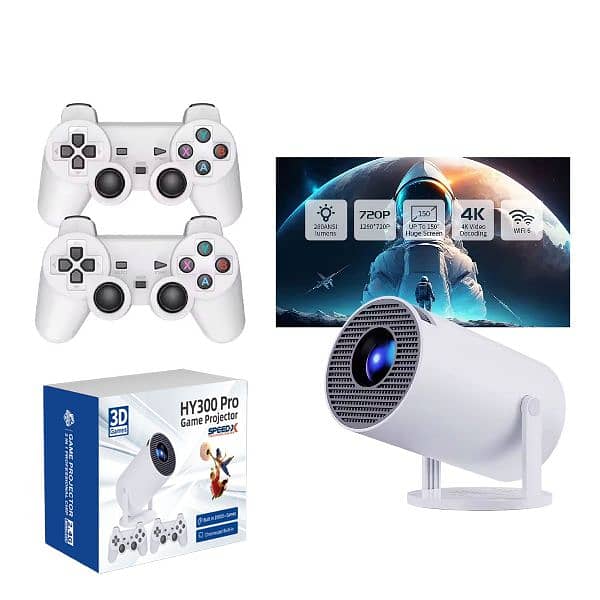 4k Gaming Projector 20000 + Game with Two Console Order on 03024531021 1