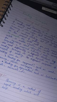 Handwriting Assignment Work