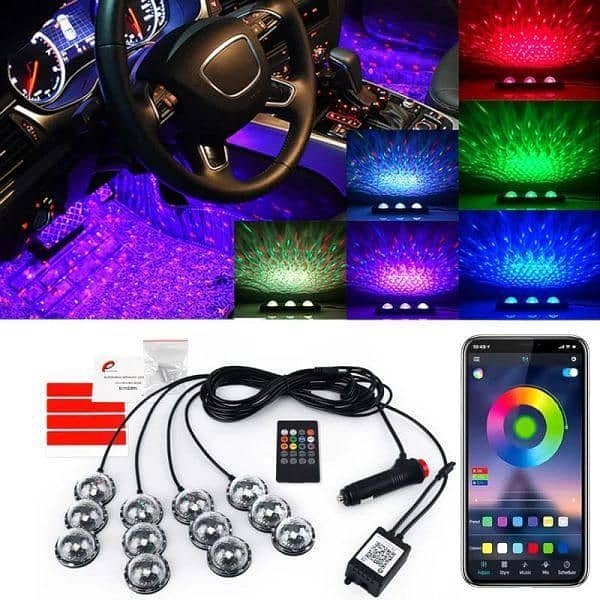 4pcs voice control led light for cars. 4