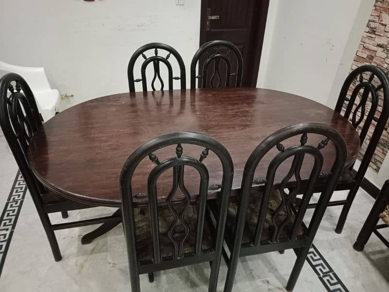 Solid wood Dining Table with 6 chairs 0