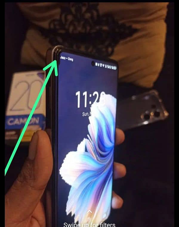 Tecno camon 20 8+8 256 no open no repairing screen per ek dot 0