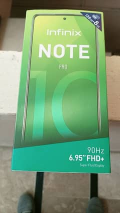 Infinix Note 10 Pro box and charger