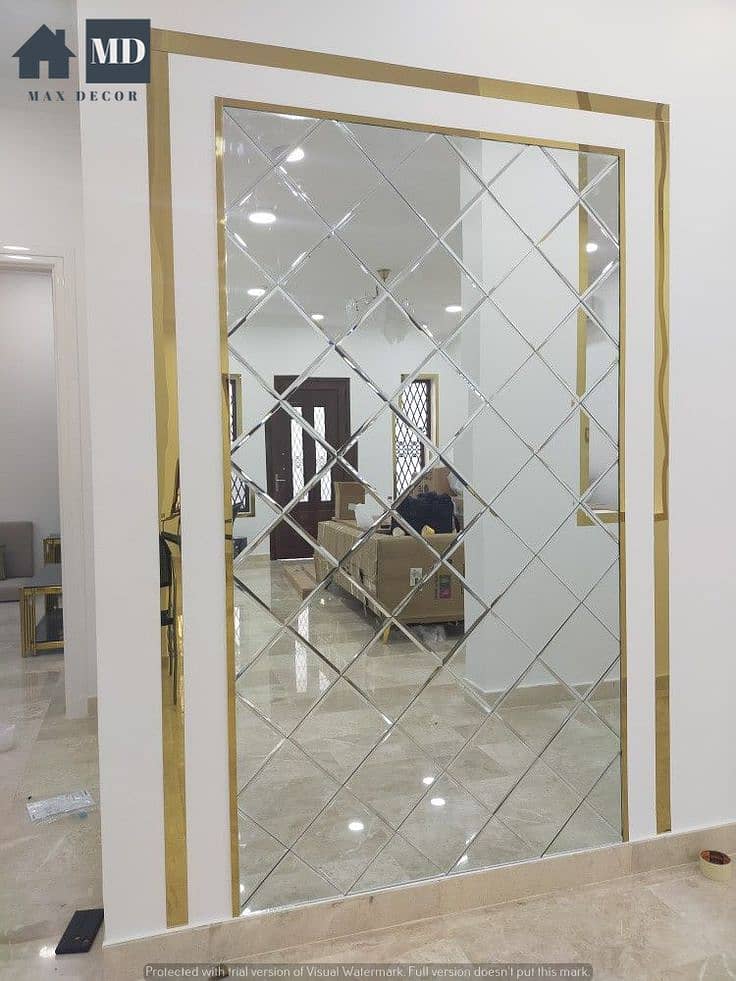 Glass designing / Glass wall / vanity mirror/wall mirror 6