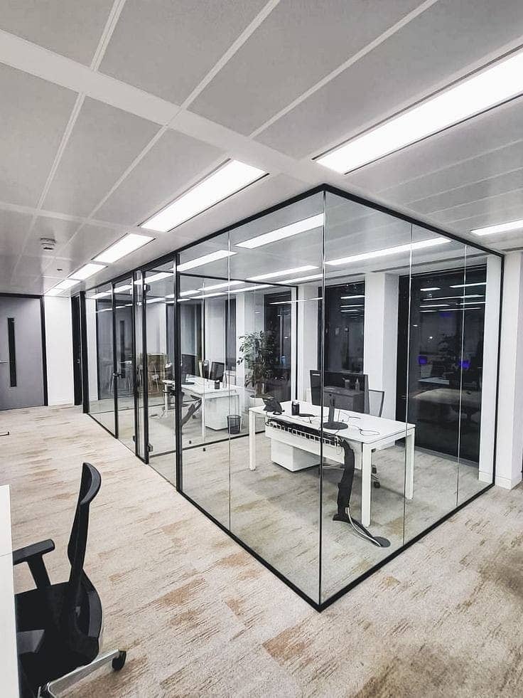 Glass office cabine/glass partition/glass work/glass office partition 6