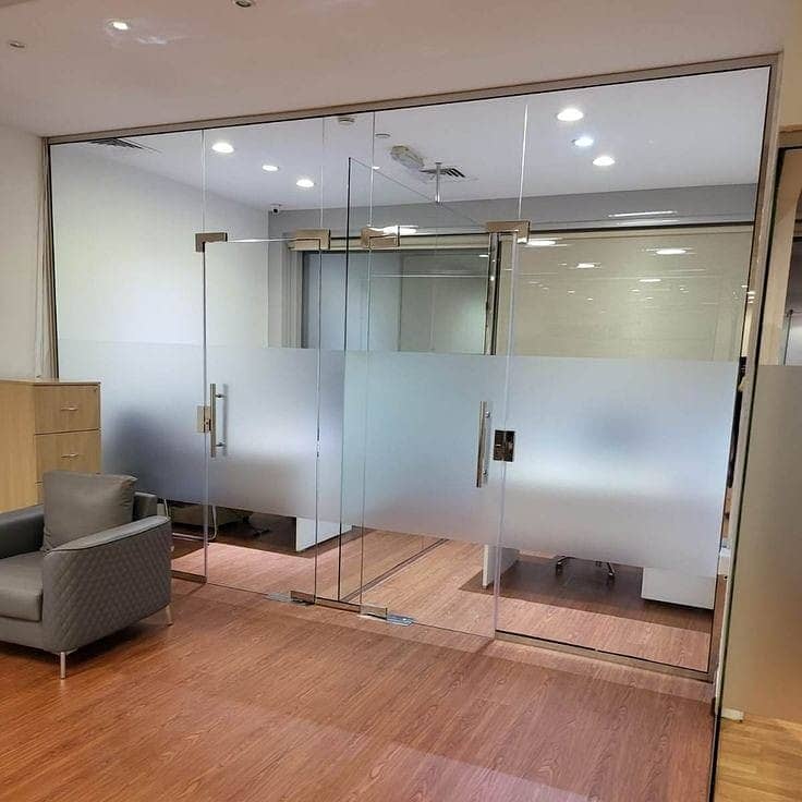 Glass office cabine/glass partition/glass work/glass office partition 7