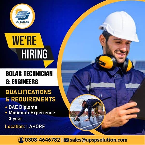 Job opportunity Solar and industrial UPS engineers required 0