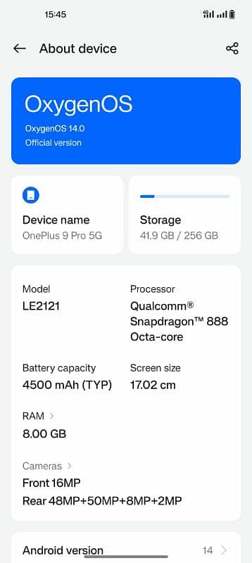 one plus 9pro 8gb ram 256gb rom snapdragon 888 global version 7