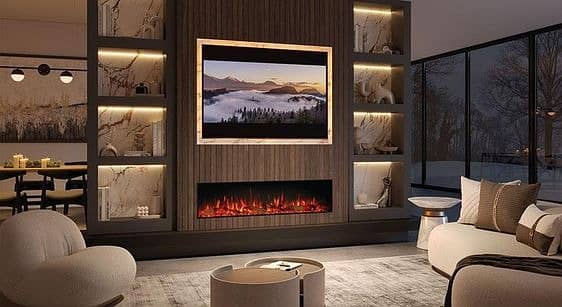 Media Wall/media wall with fire place/PVC Cabinets/home decor 3