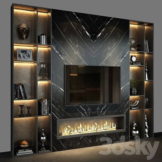 Media Wall/media wall with fire place/PVC Cabinets/home decor 12