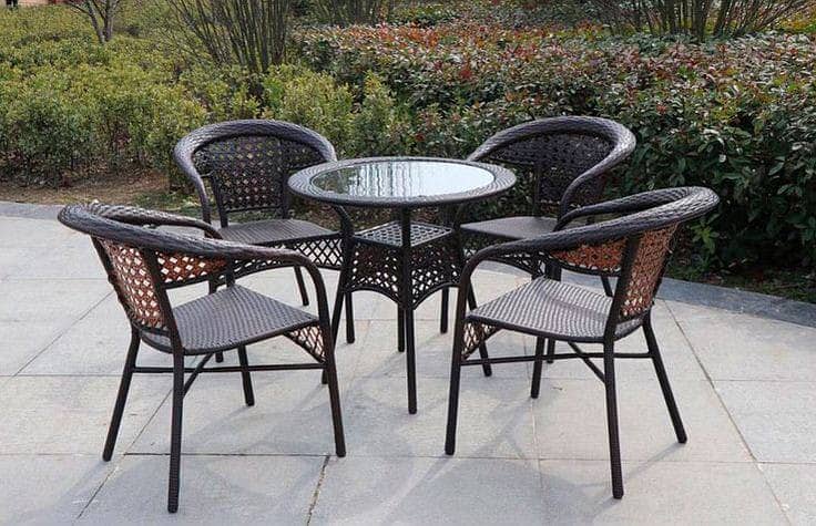 Rattan chair, Terrace balcony outdoor lawn cafe restaurant funrniture 8