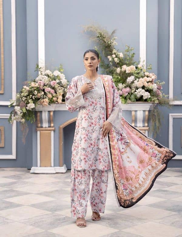 Stylish Printed Khaddar suit - 2pc sets 2