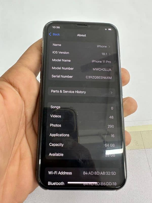 iphone 11pro 64gb battery 79 LLA model all ok. lunch condition 2