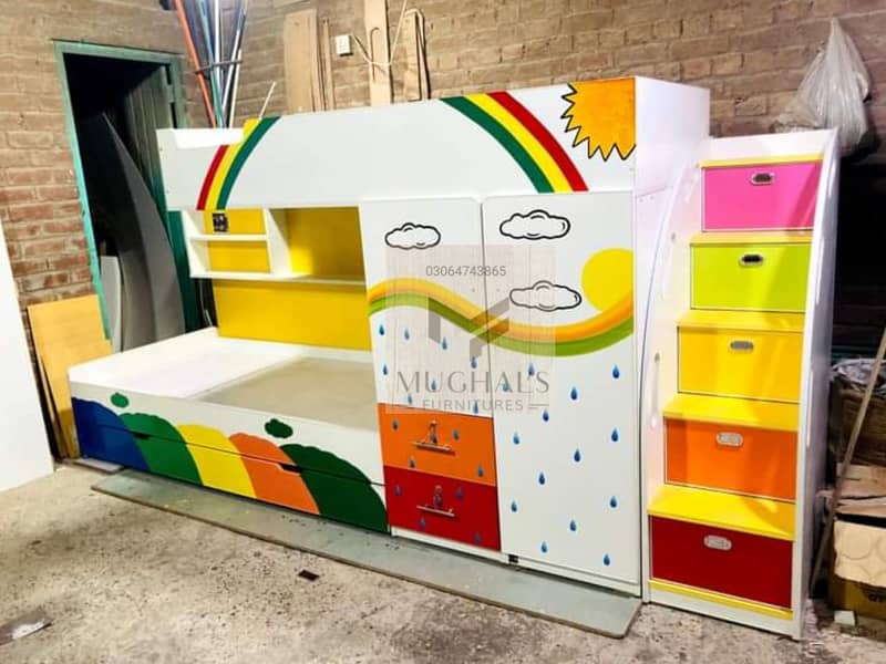 Bunk bed | Kid wooden bunker bed | Baby bed | Double bed | Triple bed 5