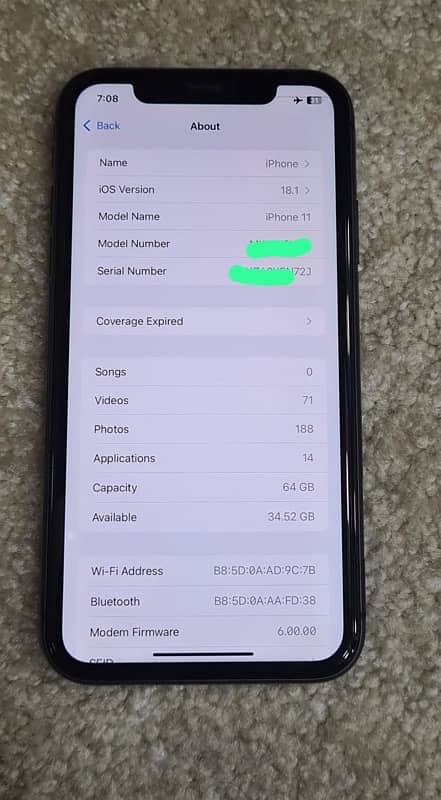 iPhone 11  jv Face ID okay  tone ok battery health 78 5