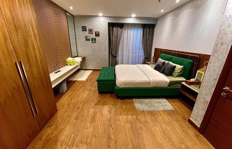 1203 SQ. FT Apartment 1 Furnished Bed ROOM Attached Bath Available For Rent IN Penta AQUAIR Lahore 13