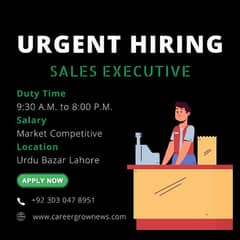 Urgent Required Salesman Executive