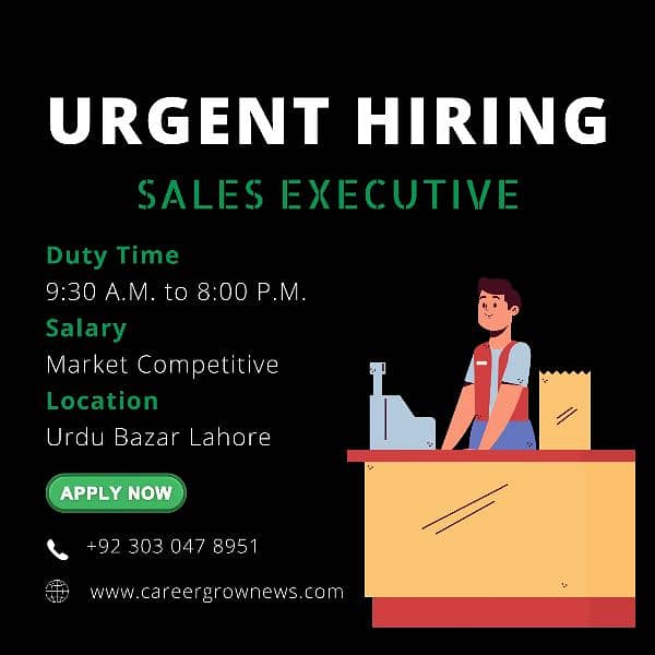 Urgent Required Salesman Executive 0