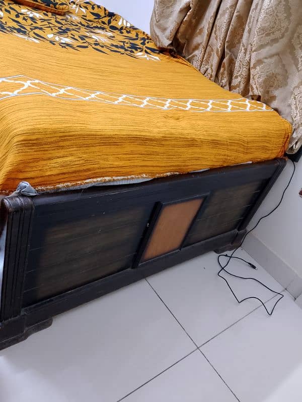 Pure wooden single bed with mattress 5