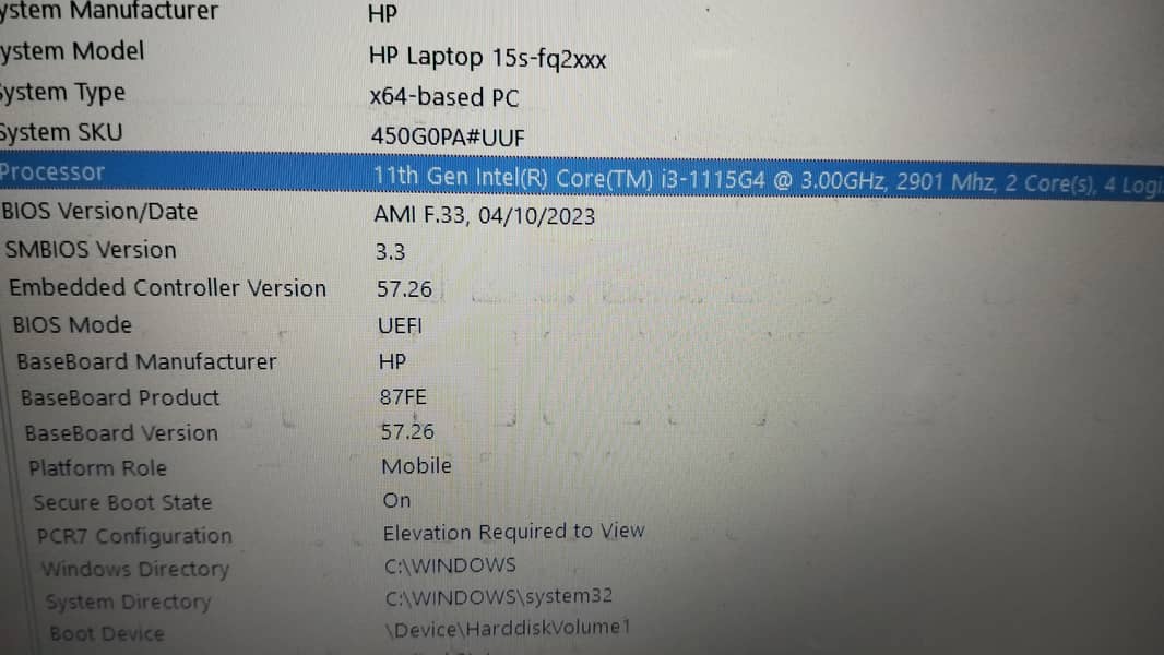 HP  Core i3 /11th Gen /4GB 256SSD Laptop  For sale 7