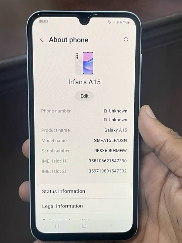 Samsung A15 8/128 11month waranty avail all ok Dabba chargr 2