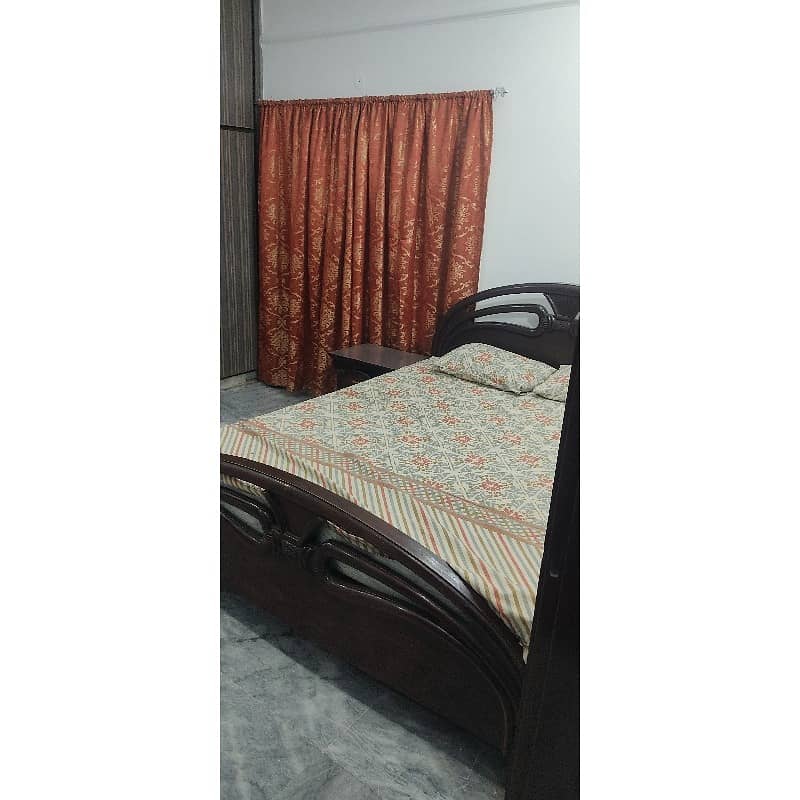 1 Bed Flat With Drawing Room 2 Attached Baths Plus Septate Kitchen Furnished With Furniture Bed Sofa Table And Electronics Ac Fridge And LED. 5