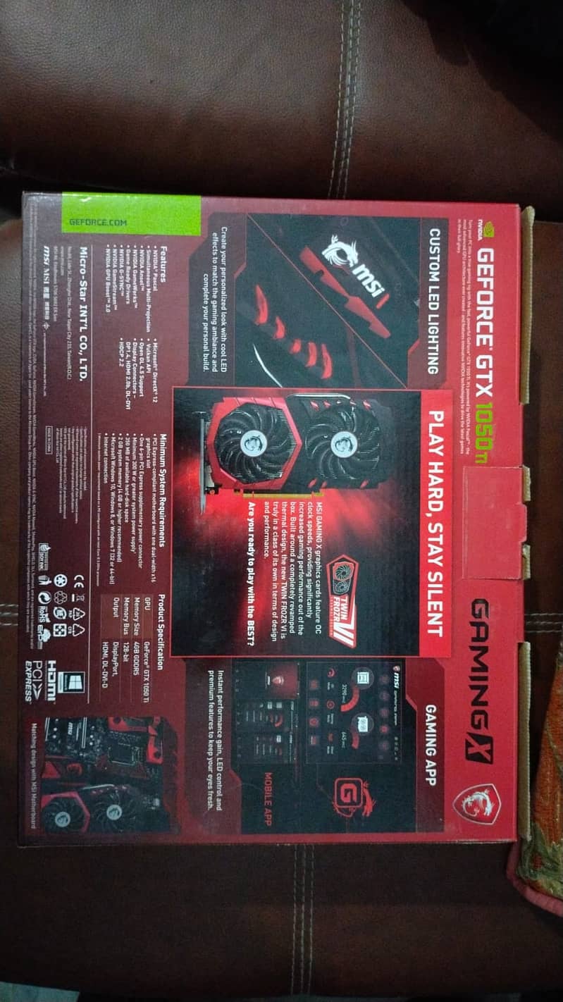 Msi Gtx 1050Ti 4gb Gaming X with box 1