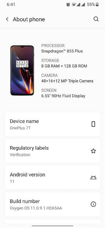 one plus 7t mother board dual sim PTA approved snapdragon 855+ 8