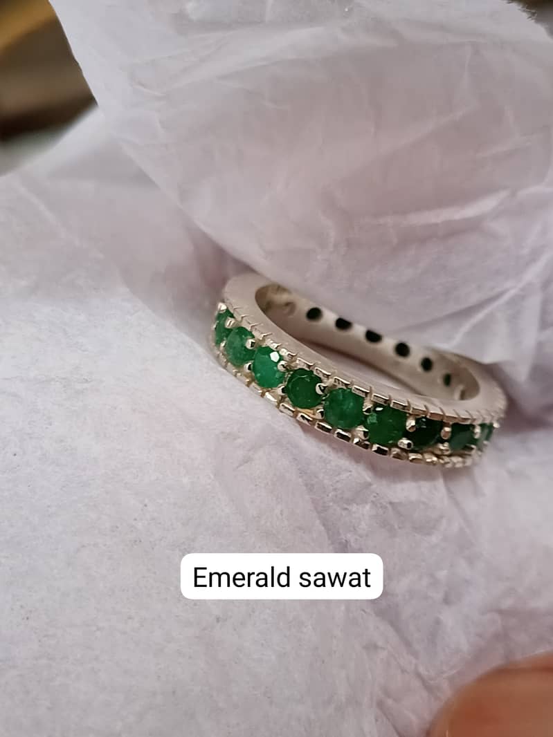 top quality sawat Emeralds 925 pure silver ring 0