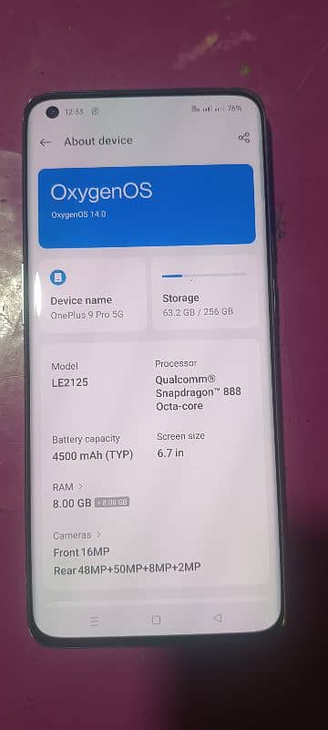 OnePlus 9 pro 8gb 256gb all ok Call 03009676498 2