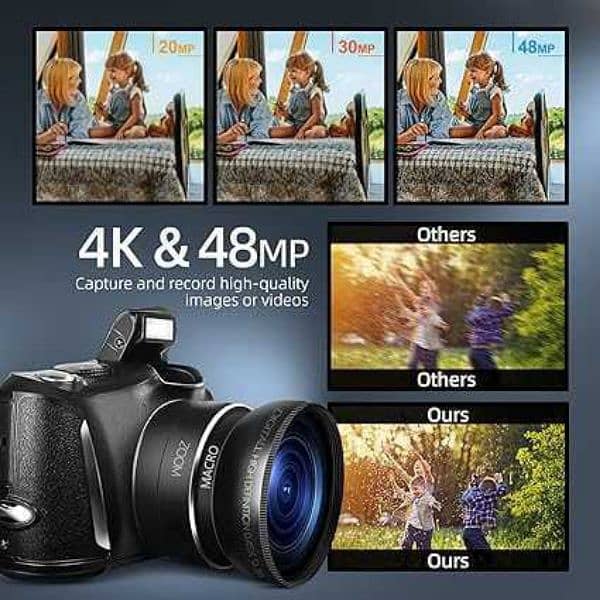 Digital Camera Compact Vlogging Camera, 4K 48MP Camera 6