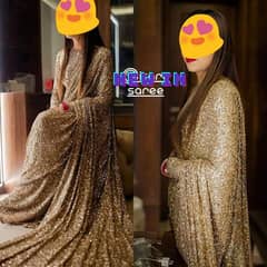 Golden Sitaree and pipe work Saree