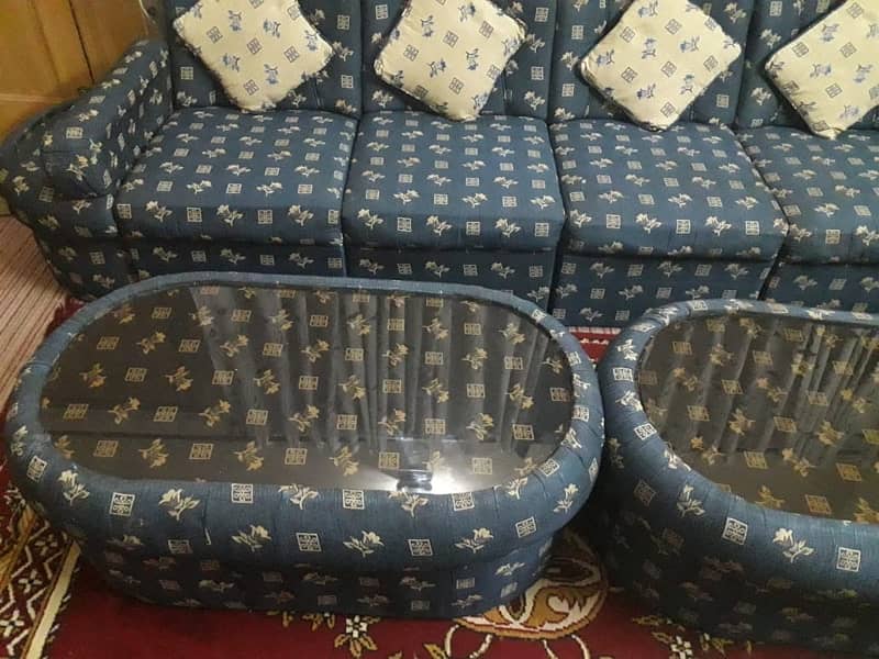 8 seater sofa set with 2 center tables+ 2 side tables + corner table 4