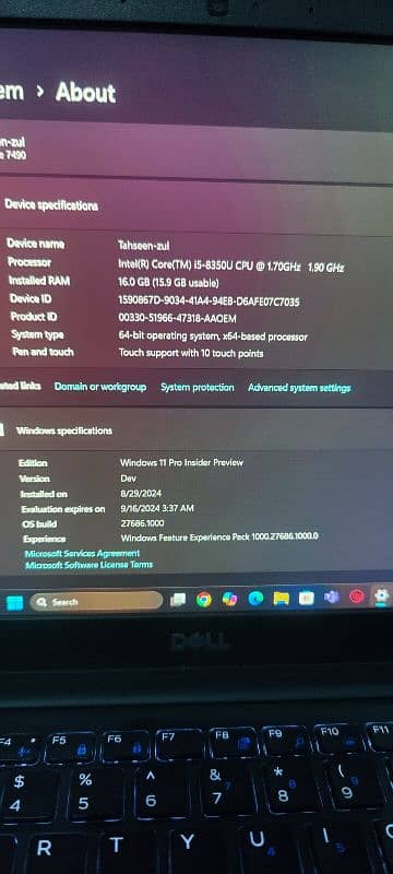 Dell latitude 7490 core i5 8th generation 3