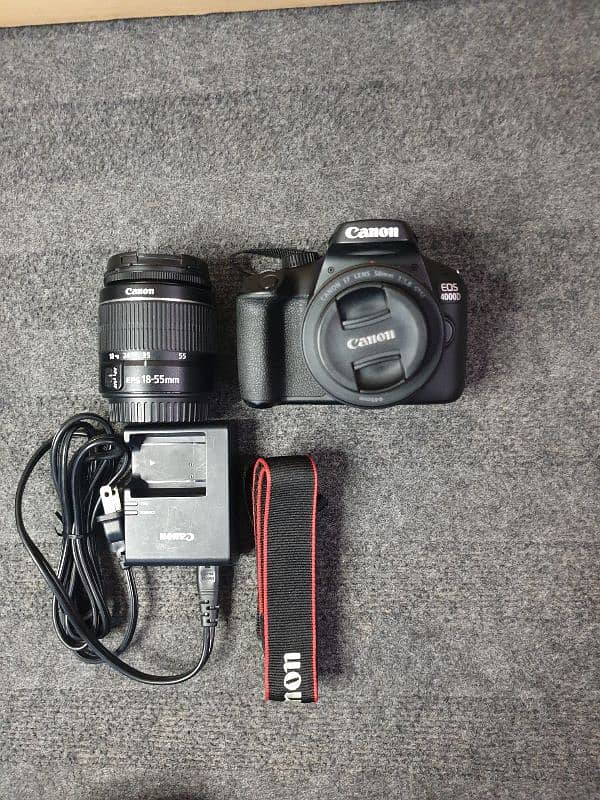 Canon 4000d with kit lens +50mm 1.8 lens 1