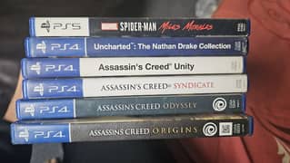 PS4 PS5 Uncharted Collection, Spiderman Miles Morales, Assassins Creed