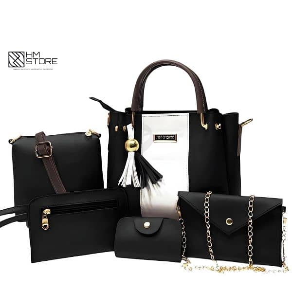 5 Pcs Women Leather Handbags Set 0