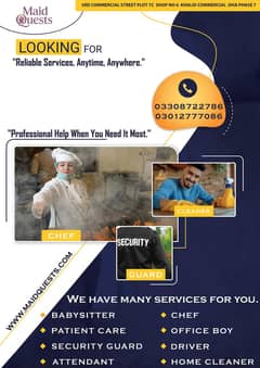 House maids , Couple, Baby Sitter , Chef , Cook , Patient Care ,Nurse