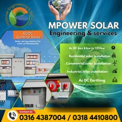 AC/DC Combiner box solar installation & Earthing 6kw to 125kw