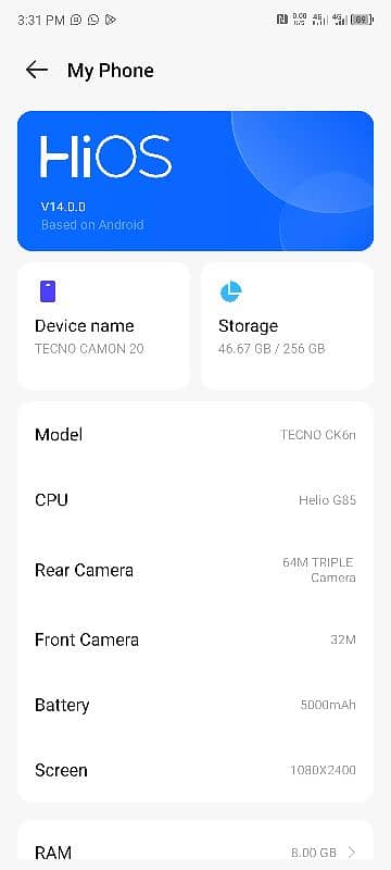 Tecno camon 20 4