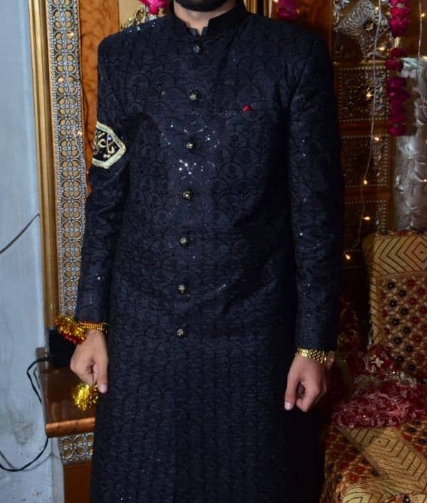 men's sherwani black color 1