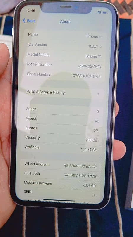 iPhone 11 pta approved 128GB brand new condition 10/10 7