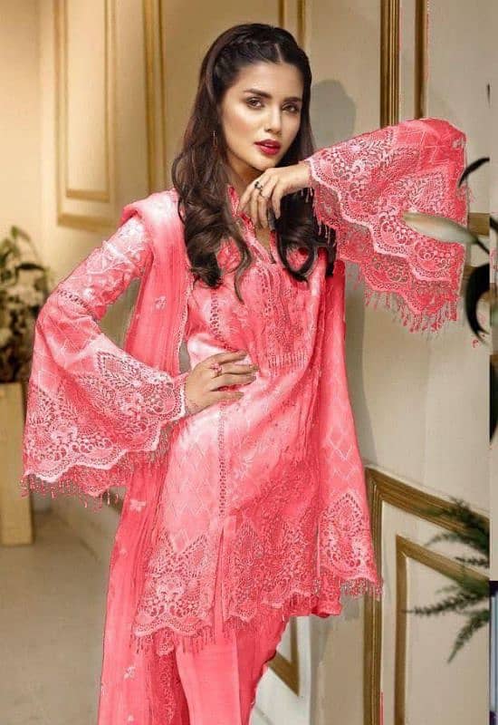 Chiffon 3pc embroidery suits 0